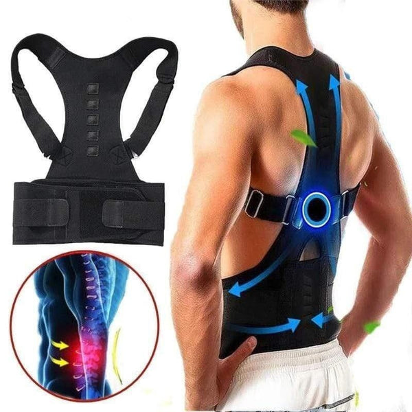 Magnetic Therapy Posture Corrector Brace Back Support Straightener Belt for Men & Women (S-XXL)
